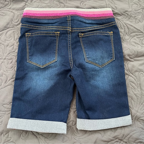 VIGOSS Girl’s Jeans Shorts Rise Super Stretch with glitter elastic and bow - Picture 5 of 5